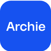 Archie logo on a blue background.