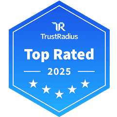 TrustRadius logo with text 'Top Rated 2025'
